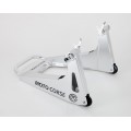 Motocorse New "SBK" Aluminum Rear Paddock Stand (requires spools installed on your bike) Motocorse New "SBK" Aluminum Rear Paddock Stand (requires spools installed on your bike)